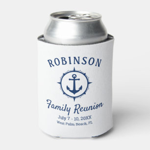 Nautic Anchor Family Wiedersehen Navy Blue & White Dosenkühler