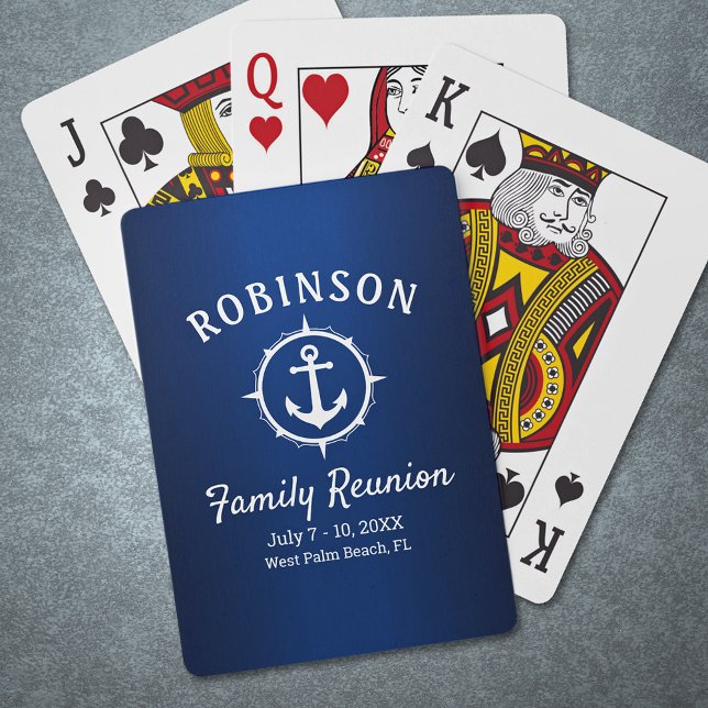 Nautic Anchor Family Wiedersehen Navy Blue & White Spielkarten (Von Creator hochgeladen)