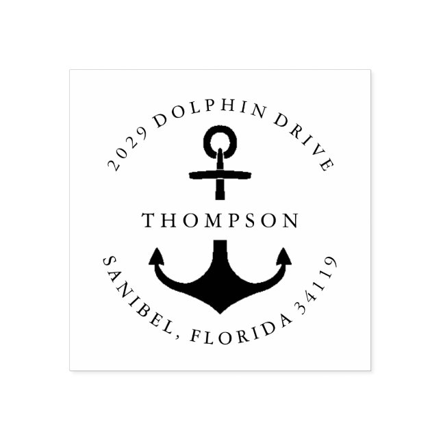 Nautic Anchor Gummistempel (Prägung)