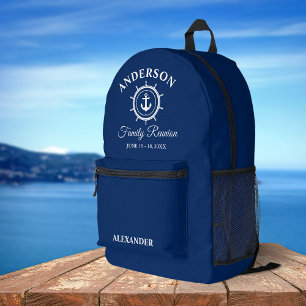 Nautic Anchor Helm Family Wiedersehen Navy Blue Bedruckter Rucksack