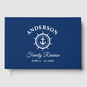 Nautic Anchor Helm Family Wiedersehen Navy Blue Gästebuch