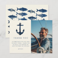 Nautic Anchor Modern Navy Blue Foto Geburtstag