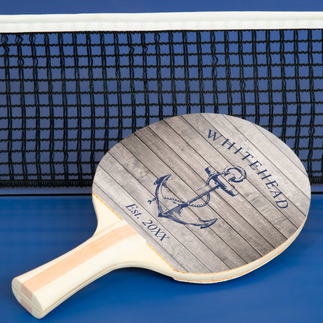 Nautic Anchor Monogram Beige Woge Tischtennis Schläger (InSitu)