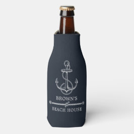 Nautic Anchor Navy Blue Beach oder Lake House Flaschenkühler