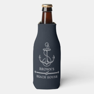Nautic Anchor Navy Blue Beach oder Lake House Flaschenkühler