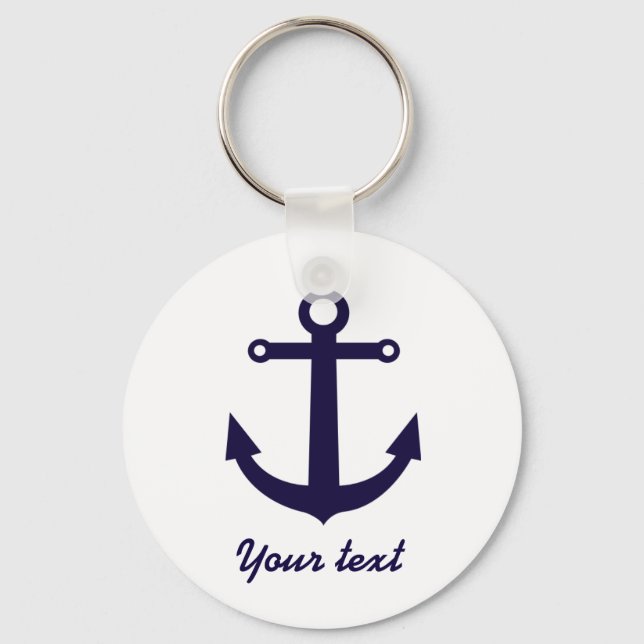 Nautic Anchor Navy Blue Beach Schlüsselanhänger (Vorderseite)