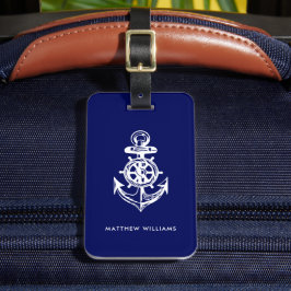 Nautic Anchor Navy Blue Custom Gepäckanhänger