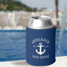 Nautic Anchor Navy Blue Family Lake House
