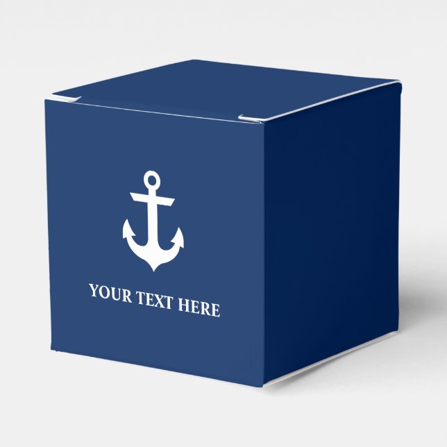 Nautic Anchor Navy Blue Personalisiert Geschenkschachtel (Vorderseite)