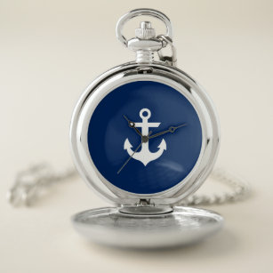 Nautic Anchor Navy Blue Taschenuhr