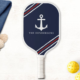 Nautic Anchor Personalisiert Dark Navy Blue Sport Pickleball Schläger
