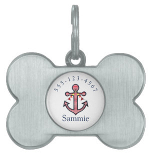 Nautic Anchor Personalisierte Katze oder Hund Tiermarke