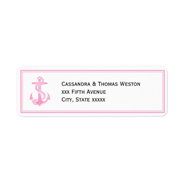 Nautic Anchor Pink Gerahmt 2LJ Rücksendeadresse (Vorne)