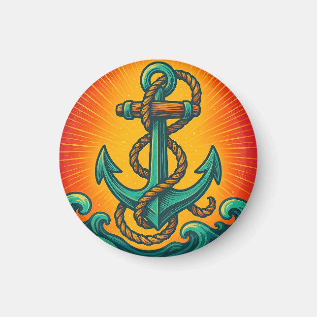 Nautic Anchor Pop Art Magnet (Vorne)