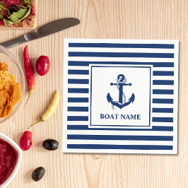 Nautic Anchor Rope Stripter Bootname Serviette