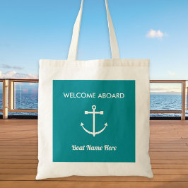 Nautic Anchor Sailing Türkis Willkommen an Bord Tragetasche