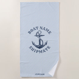 Nautic Anchor | Schiff des personalisierten Schiff Strandtuch
