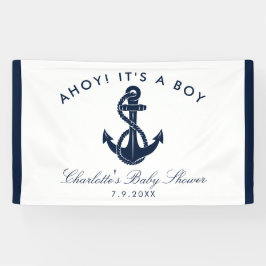 Nautic Anchor Script Baby Shooting Paper Banner