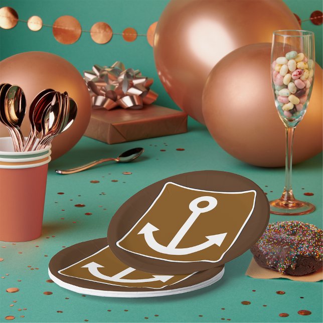 Nautic Anchor Sign Pappteller (Von Creator hochgeladen)