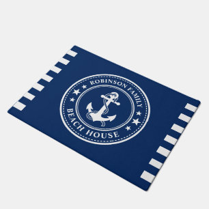 Nautic Anchor Stars Family Name Beach House Marine Fußmatte