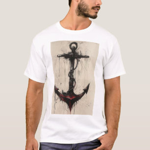 Nautic Anchor Tattoo Design Sharp Style T-Shir T-Shirt