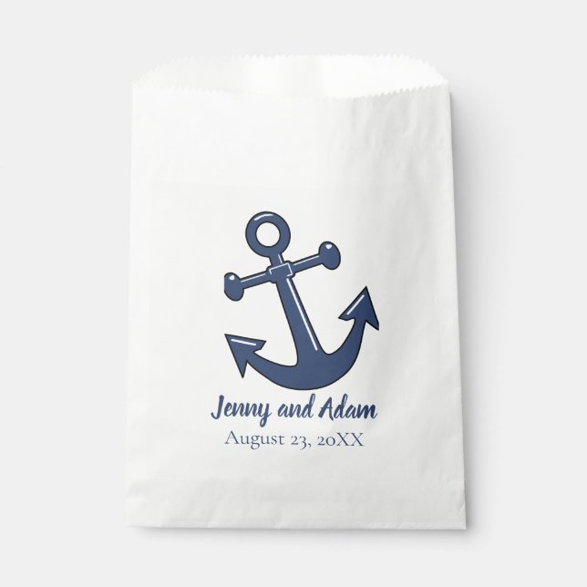 Nautic Anchor Theme Bevorzugung Leckerei Bags Geschenktütchen (Vorderseite)