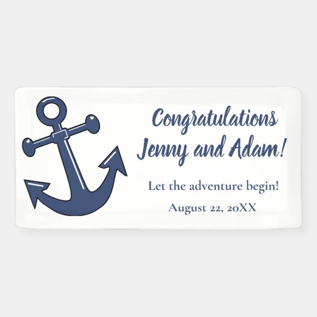 Nautic Anchor Theme Wedding Banner (Horizontal)