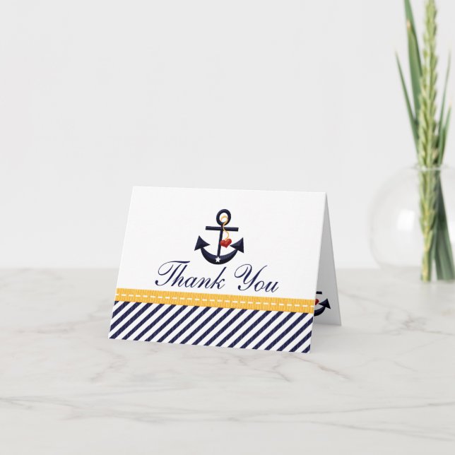 Nautic Anchor Vielen Dank, dass Sie Karten gelb (Vorderseite)