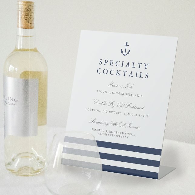 Nautic Anchor Wedding Bar Sign Sockelschild (Von Creator hochgeladen)