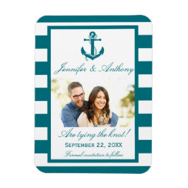 Nautic Anchor Wedding Foto speichern das Date Magn Magnet