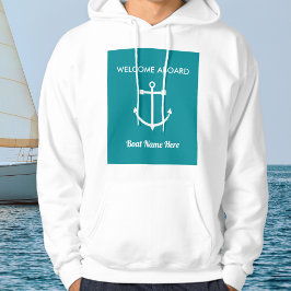 Nautic Anchor Willkommen auf dem Schiff Name Segel Sweatshirt