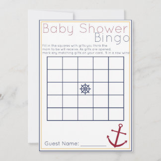 Nautic Baby Show Bingo Game
