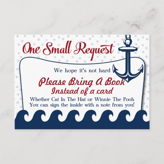Nautic Baby Showcard Bitte buchen Begleitkarte (Vorderseite)