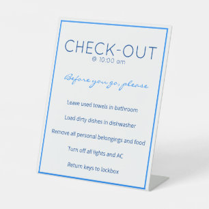 Nautic Beach Blue Guest Karo Out Table Sign Sockelschild
