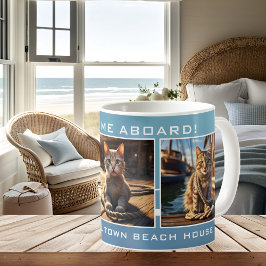 Nautic Beach House Cat Foto Kaffeetasse