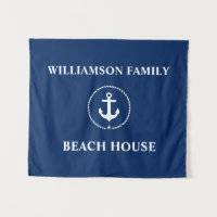 Nautic Beach House Familienname Navy Blue