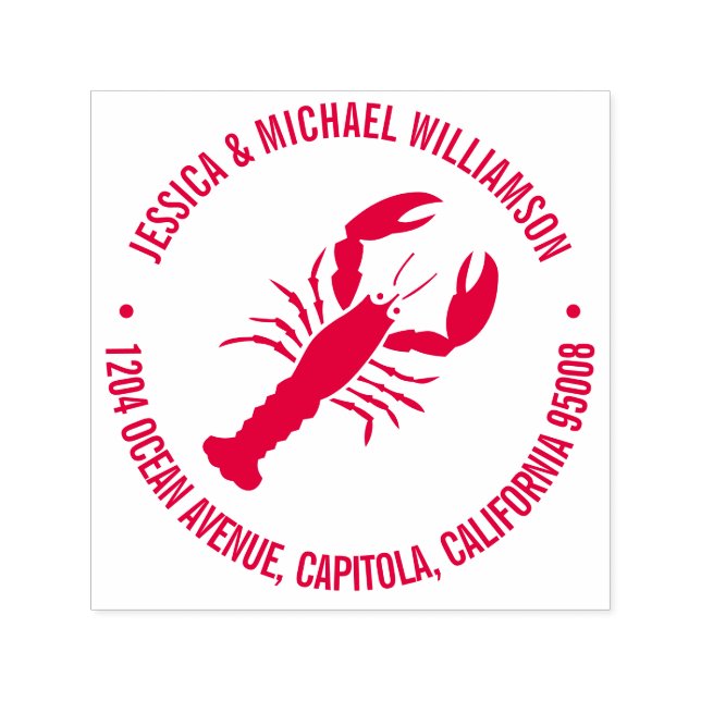 Nautic Beach Ocean Lobster Rücksendeadresse Permastempel (Design)