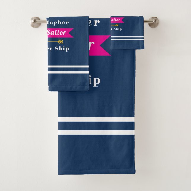 Nautic Best Sailor Navy Badhandtuch Set (Insitu)