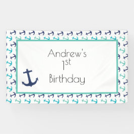 Nautic Blue Anchor Banner