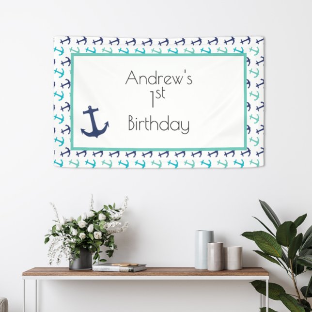 Nautic Blue Anchor Banner (Von Creator hochgeladen)