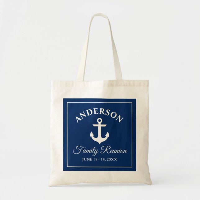 Nautic Blue Anchor Family Wiedersehen Tragetasche (Vorne)