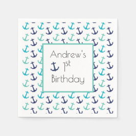 Nautic Blue Anchor Serviette