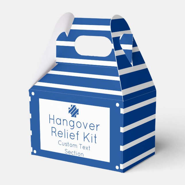 Nautic Blue and White Hangover Relief Kit Gevor Geschenkschachtel (Vorderseite)