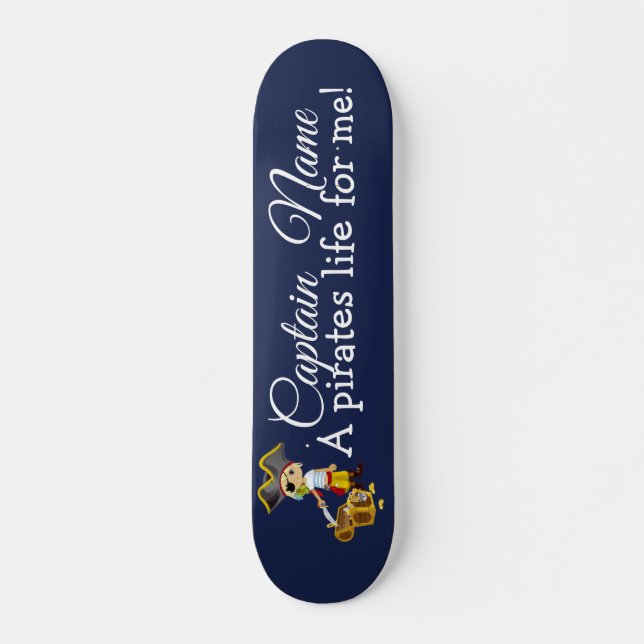 Nautic Blue Boy Party Pirates Skateboard (Vorne)