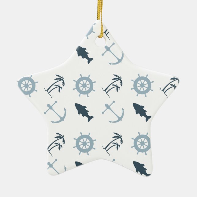 Nautic Blue Keramik Ornament (Hinten)