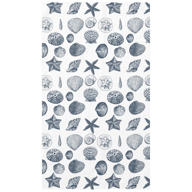 Nautic Blue Muscheln Tischdecke (Vorderseite)