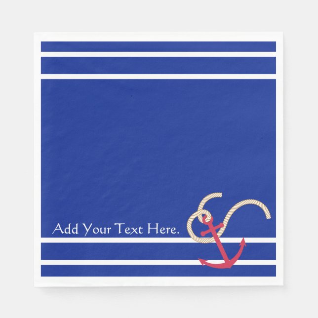 Nautic Blue Paper Napkin Serviette (Vorderseite)