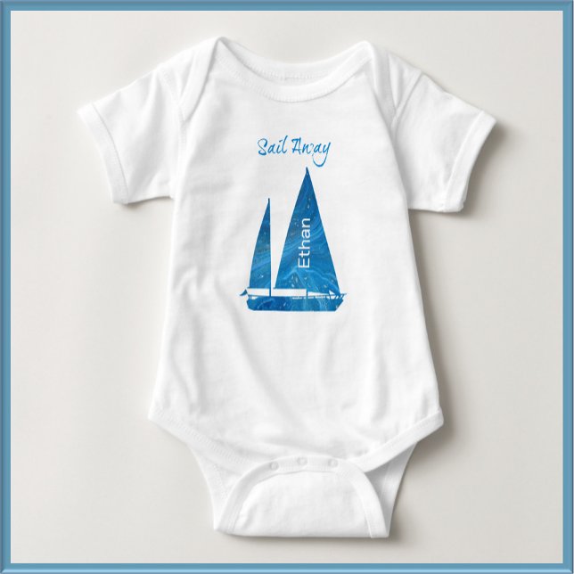 Nautic Blue Sailboat Baby Strampler (Von Creator hochgeladen)