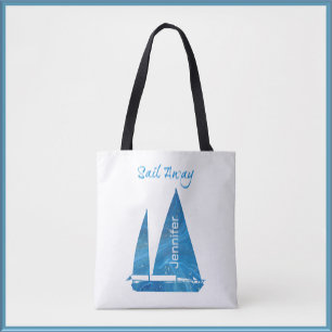 Nautic Blue Sailboat Tasche
