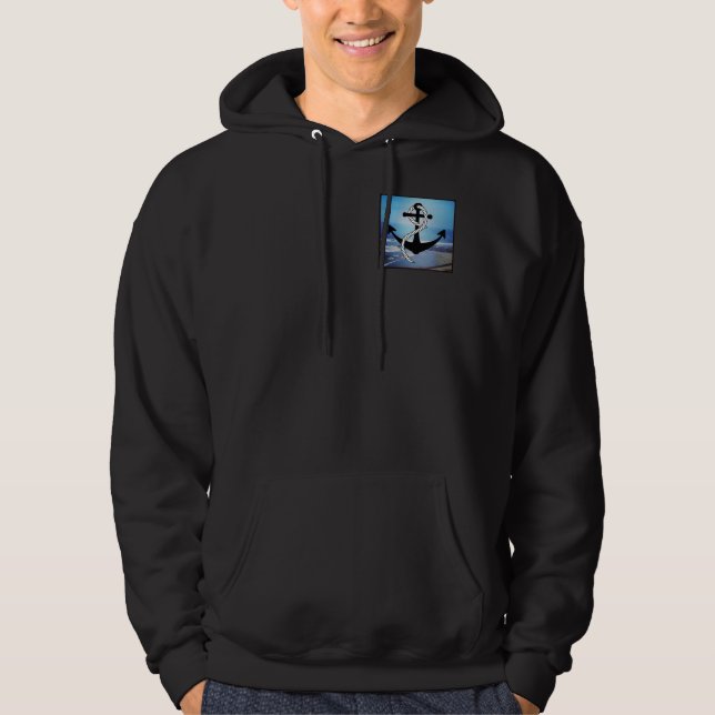 Nautic Blue Seashore Mens Fleece Hoodie (Vorderseite)